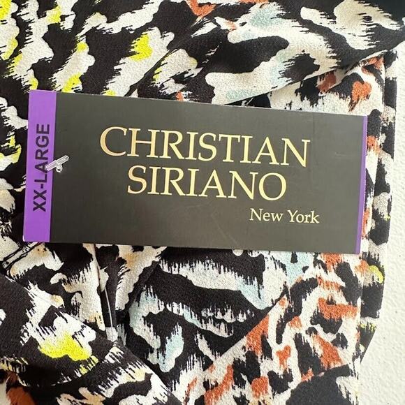Christian Siriano Shift Dress Abstract Animal Print Stretch Size XXL Black - Picture 5 of 7